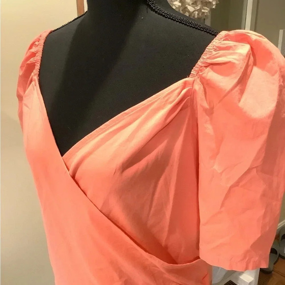 #282 Gorgeous NWT Anthropologie Pink Puff Sleeve Top Size Large - Picture 9 of 10